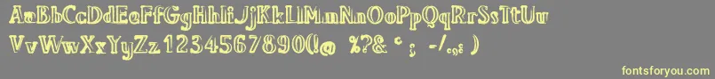 BavureRegular Font – Yellow Fonts on Gray Background