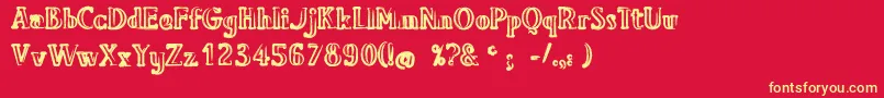 BavureRegular Font – Yellow Fonts on Red Background