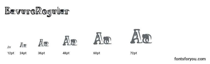 Размеры шрифта BavureRegular