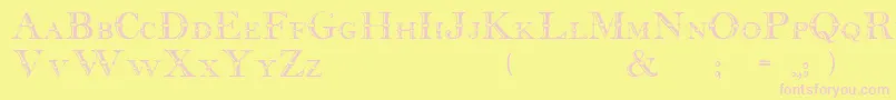 Dalmation Font – Pink Fonts on Yellow Background