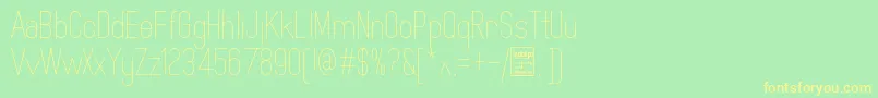 フォントMindblueLightDemo – 黄色の文字が緑の背景にあります