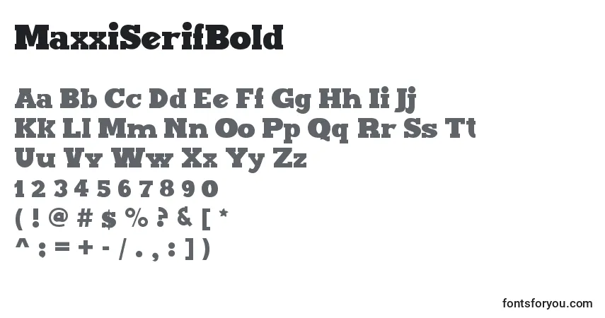 Schriftart MaxxiSerifBold – Alphabet, Zahlen, spezielle Symbole