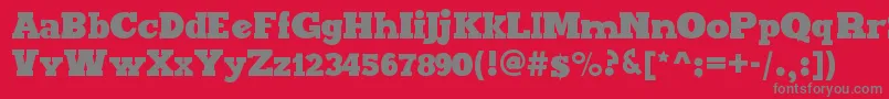 MaxxiSerifBold-Schriftart – Graue Schriften auf rotem Hintergrund