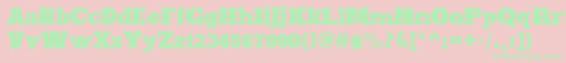 MaxxiSerifBold Font – Green Fonts on Pink Background