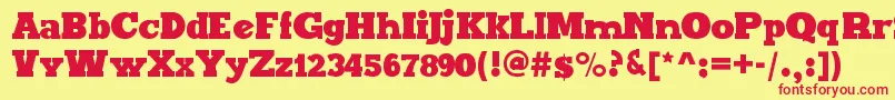 MaxxiSerifBold Font – Red Fonts on Yellow Background
