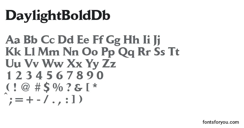Schriftart DaylightBoldDb – Alphabet, Zahlen, spezielle Symbole