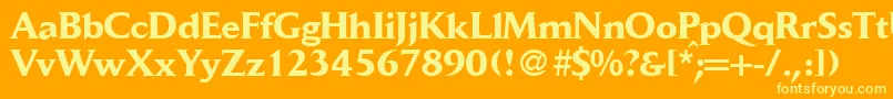 Weitere Informationen zur DaylightBoldDb-Schriftart DaylightBoldDb-Schriftart – Gelbe Schriften auf orangefarbenem Hintergrund