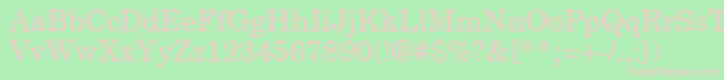 Newcentury-fontti – vaaleanpunaiset fontit vihreällä taustalla