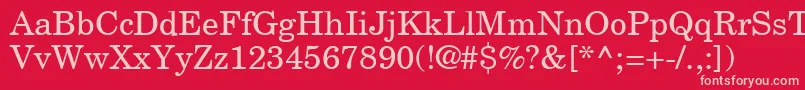 Newcentury Font – Pink Fonts on Red Background