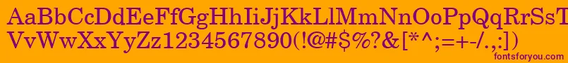 Newcentury Font – Purple Fonts on Orange Background