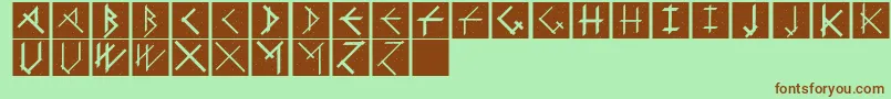 CalligimprovisBoldplus-fontti – ruskeat fontit vihreällä taustalla
