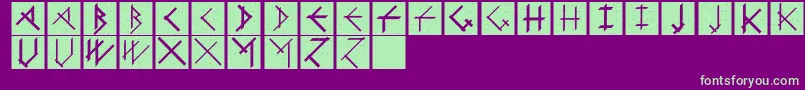 Шрифт CalligimprovisBoldplus – зелёные шрифты на фиолетовом фоне