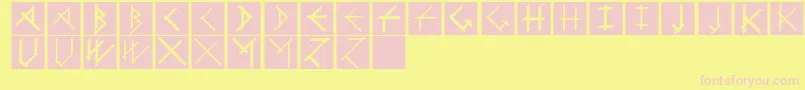 CalligimprovisBoldplus-fontti – vaaleanpunaiset fontit keltaisella taustalla