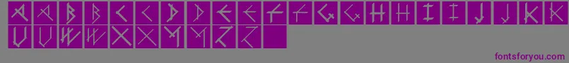 Шрифт CalligimprovisBoldplus – фиолетовые шрифты на сером фоне