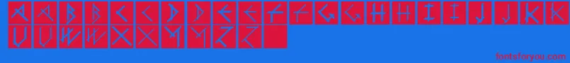 フォントCalligimprovisBoldplus – 赤い文字の青い背景