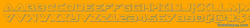 Gemina23D Font – Blue Fonts on Orange Background