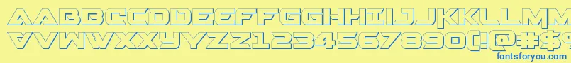 Gemina23D Font – Blue Fonts on Yellow Background