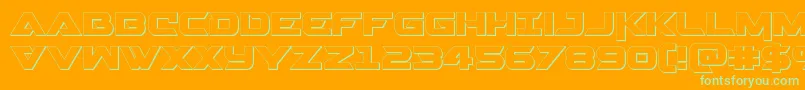 Gemina23D-Schriftart – Grüne Schriften auf orangefarbenem Hintergrund