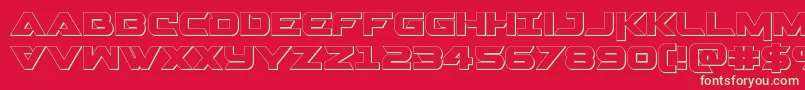 Gemina23D Font – Green Fonts on Red Background