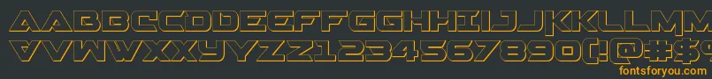 Gemina23D Font – Orange Fonts on Black Background
