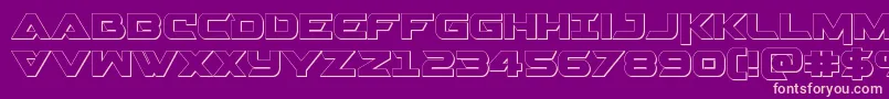 Gemina23D Font – Pink Fonts on Purple Background