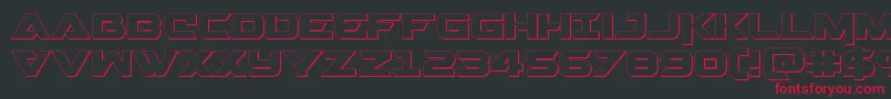 Gemina23D Font – Red Fonts on Black Background