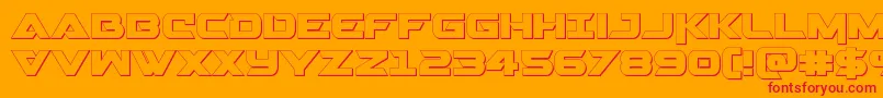 Gemina23D-Schriftart – Rote Schriften auf orangefarbenem Hintergrund