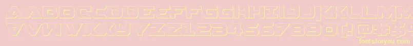 Gemina23D Font – Yellow Fonts on Pink Background