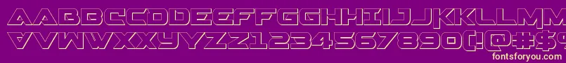 Gemina23D Font – Yellow Fonts on Purple Background