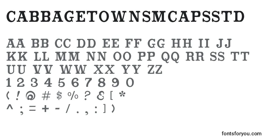 Schriftart Cabbagetownsmcapsstd – Alphabet, Zahlen, spezielle Symbole