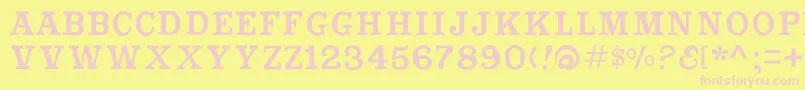 Fonte Cabbagetownsmcapsstd – fontes rosa em um fundo amarelo