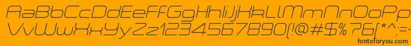 ASpaceThinItalicDemo Font – Black Fonts on Orange Background