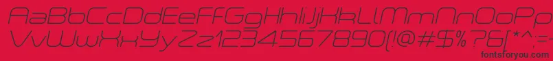 ASpaceThinItalicDemo Font – Black Fonts on Red Background