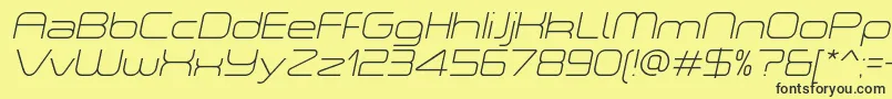 ASpaceThinItalicDemo Font – Black Fonts on Yellow Background