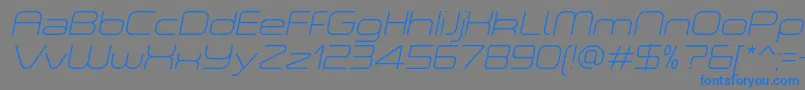 ASpaceThinItalicDemo Font – Blue Fonts on Gray Background