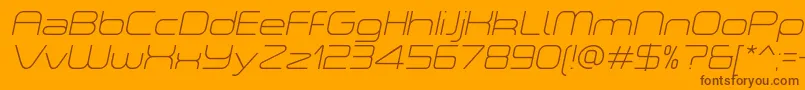 ASpaceThinItalicDemo Font – Brown Fonts on Orange Background