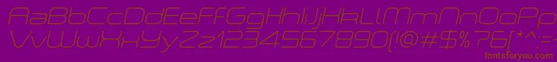 ASpaceThinItalicDemo Font – Brown Fonts on Purple Background