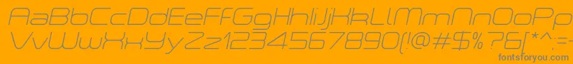 ASpaceThinItalicDemo Font – Gray Fonts on Orange Background