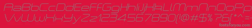ASpaceThinItalicDemo Font – Gray Fonts on Red Background