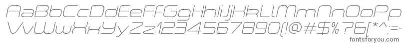 ASpaceThinItalicDemo-fontti – harmaat kirjasimet valkoisella taustalla