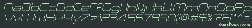 ASpaceThinItalicDemo Font – Green Fonts on Black Background