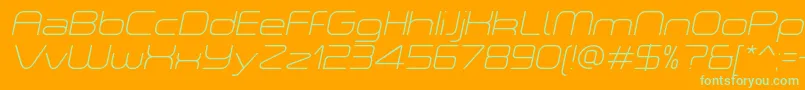 ASpaceThinItalicDemo Font – Green Fonts on Orange Background