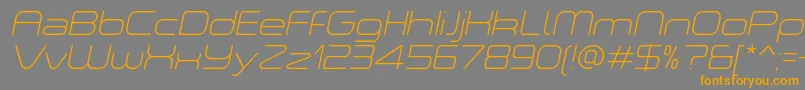 Шрифт ASpaceThinItalicDemo – оранжевые шрифты на сером фоне