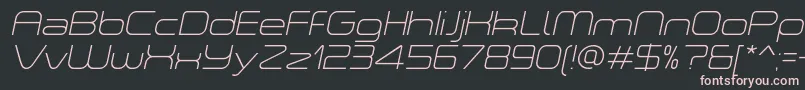 フォントASpaceThinItalicDemo – 黒い背景にピンクのフォント