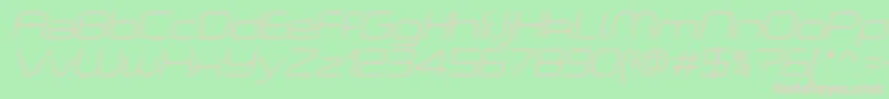 フォントASpaceThinItalicDemo – 緑の背景にピンクのフォント