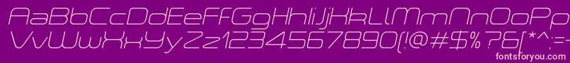 ASpaceThinItalicDemo Font – Pink Fonts on Purple Background