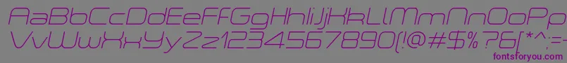 ASpaceThinItalicDemo Font – Purple Fonts on Gray Background