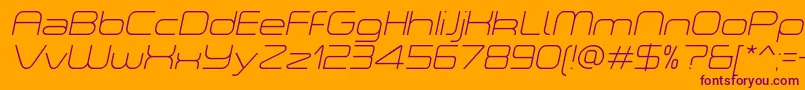 ASpaceThinItalicDemo Font – Purple Fonts on Orange Background