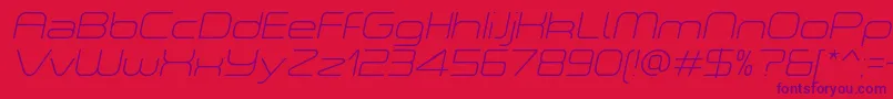 ASpaceThinItalicDemo Font – Purple Fonts on Red Background