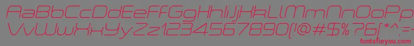 ASpaceThinItalicDemo Font – Red Fonts on Gray Background